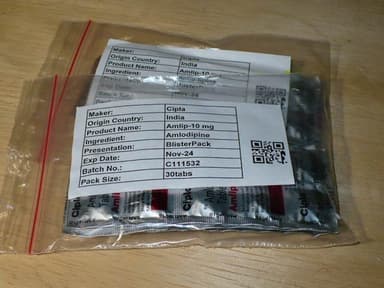 [ノルバスクジェネリック]アムリップ10mg 【1シート10錠】 レビュー投稿画像 サムネイル