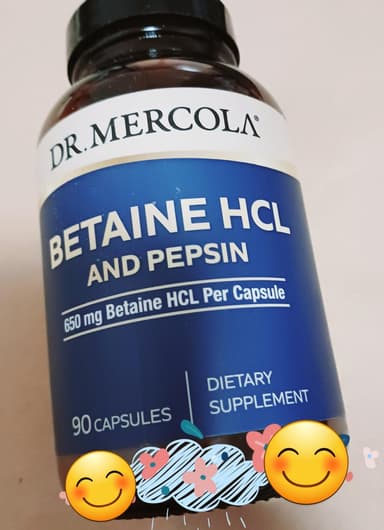 [Dr.MERCOLA]ベタインHCL＆ペプシン650mg 【1本90カプセル】 レビュー投稿画像 サムネイル