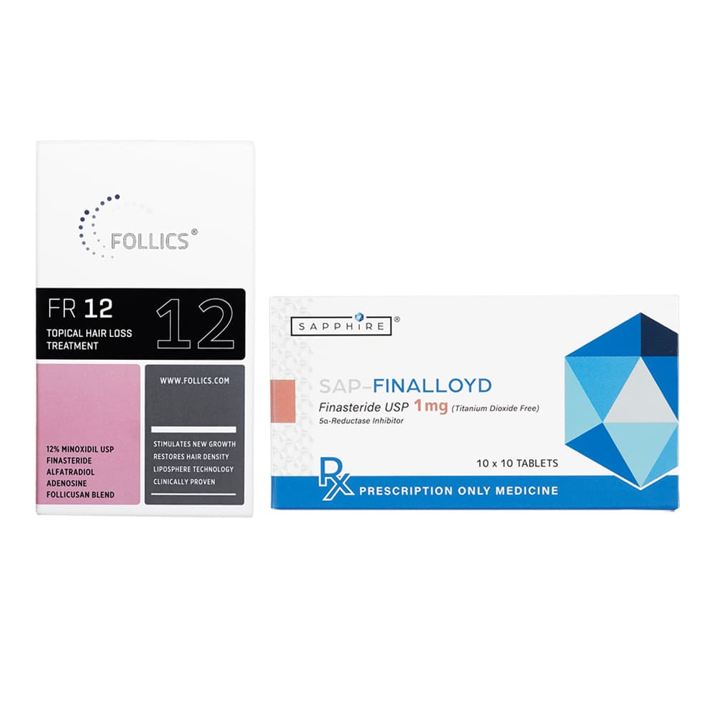 [FOLLICS]FR12ローション60ml1本＋SAP-フィナロイド1mg100錠1箱