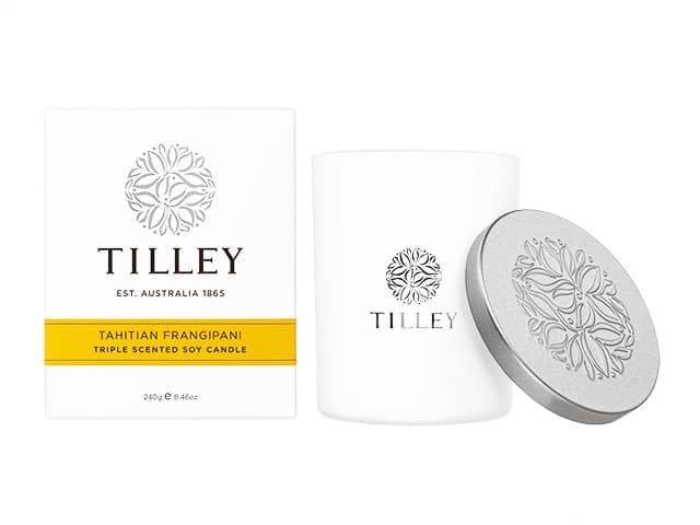 [Tilley]タヒチアンフランジパニトリプルセンティッドソイキャンドル 【1本240g】